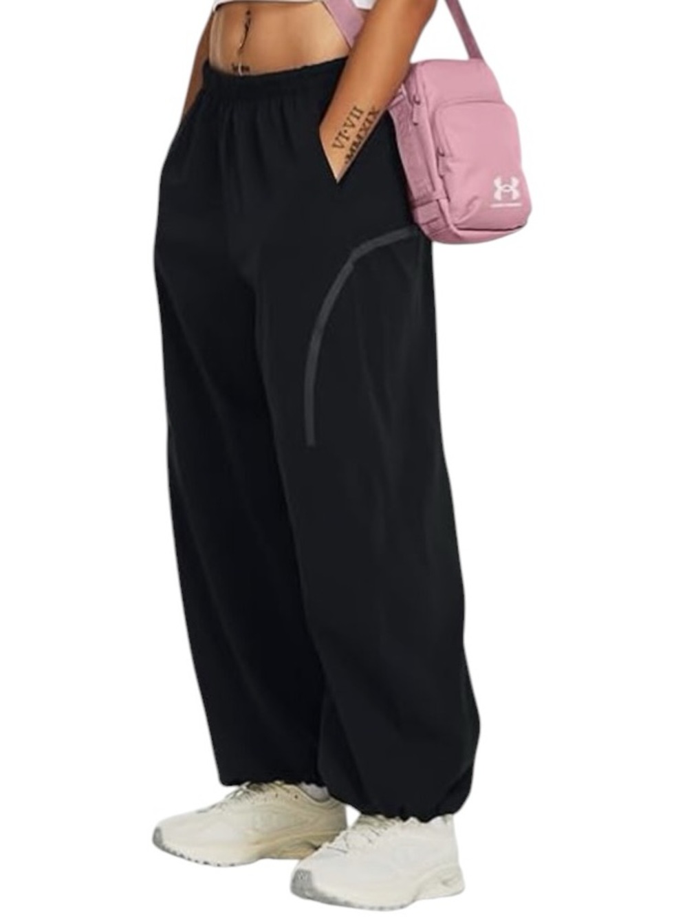 Nwt Under Armour Black Wide-Leg Track Pants retail $100